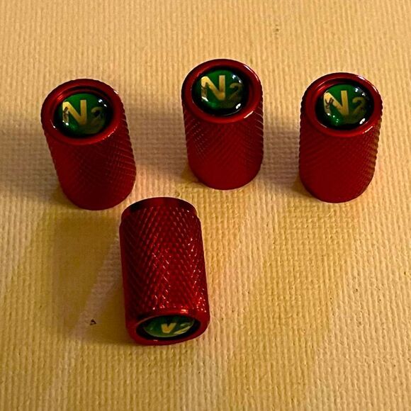 N2 Nitrogen valve Stem caps in Red set of 4 NWT - Picture 1 of 5